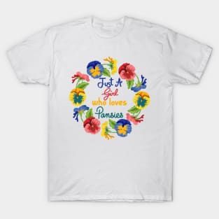 Just A Girl Who Loves Pansies T-Shirt